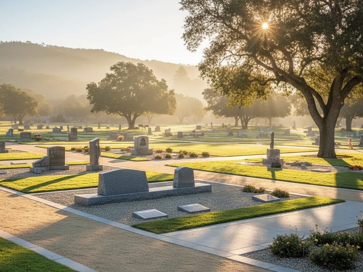 Peaceful cemetery setting in Sonoma Valley