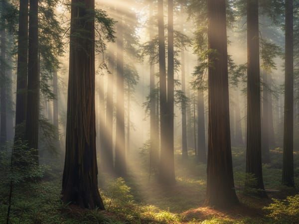 Ancient redwood forest representing legacy and enduring roots