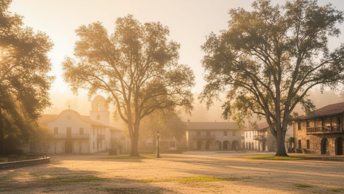 Historic Sonoma Plaza with Mission San Francisco Solano and charming downtown square